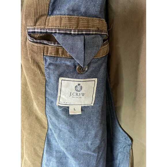 J Crew Corduroy Cotton Tan Mens 3 Button Blazer Sport Coat Jacket Sz L Preppy - Picture 4 of 5